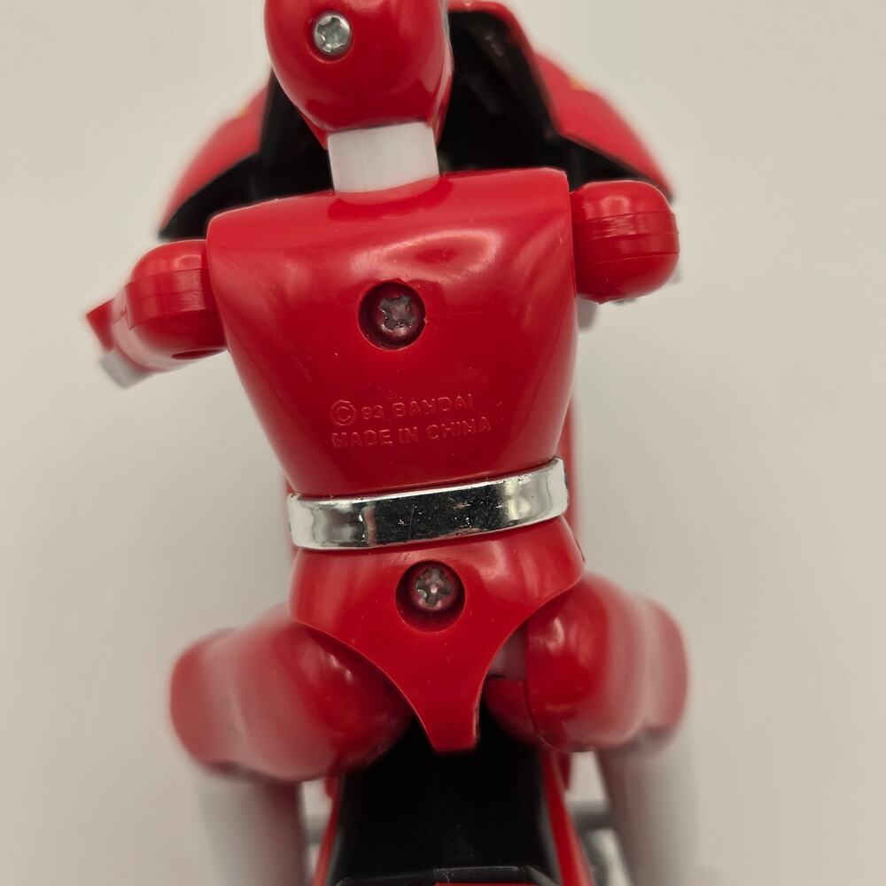 Bandai 1993 Red Power Ranger With Motorcycle With Kickstand Excellent Condition - Picture 5 of 9